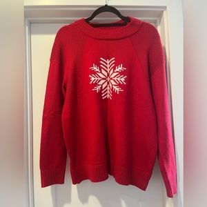Red Talbots snowflake sweater size large
